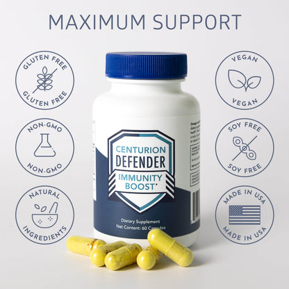 Centurion Labs Defender Immunity Boost – 5-in-1 Quercetin, Zinc, Vitamin D, Vitamin C & Copper | 60 Caps