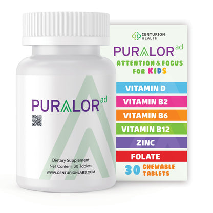 Centurion Premium Puralor AD – Kid Cognitive & Focus Supplement (30 Chewable Tablets)