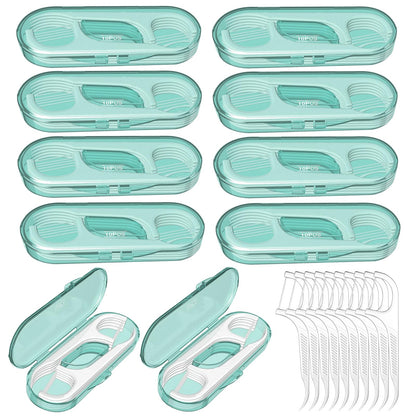 Ceonam 10-Pack Flosser Dispenser – Portable Floss Picks with Travel Case
