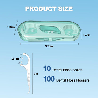 Ceonam 10-Pack Flosser Dispenser – Portable Floss Picks with Travel Case