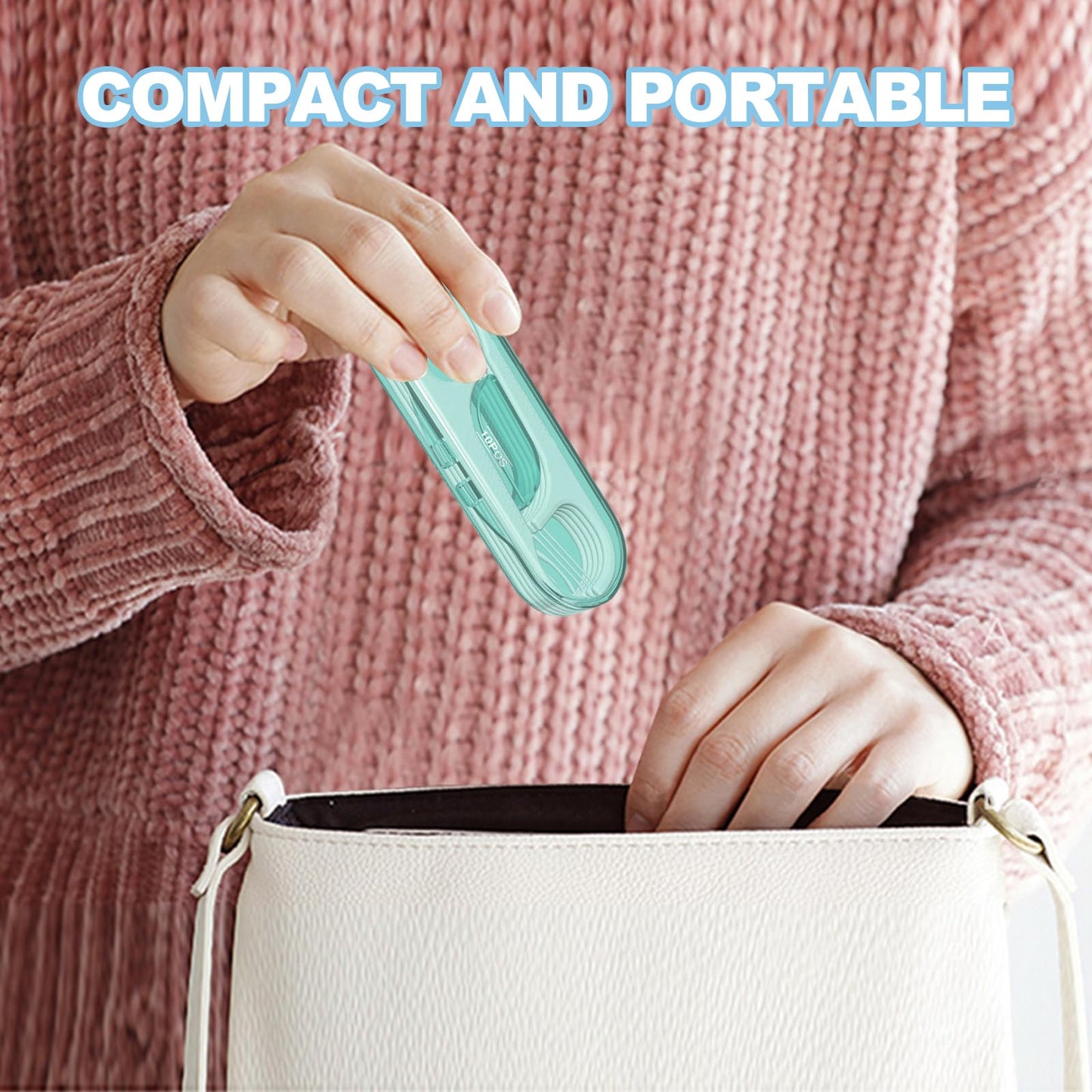 Ceonam 10-Pack Flosser Dispenser – Portable Floss Picks with Travel Case