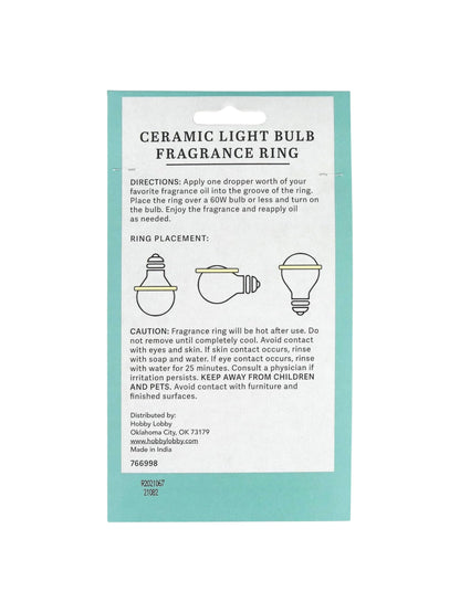 Ceramic Light Bulb Fragrance Ring with Dropper – 4.5-inch Diffuser