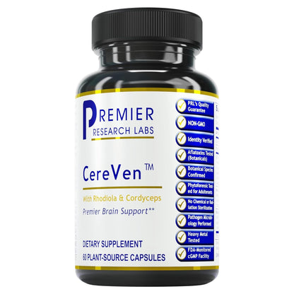 Premier Research Labs CereVen - Herbal Brain Support with Rhodiola Rosea (60 Veg Capsules)