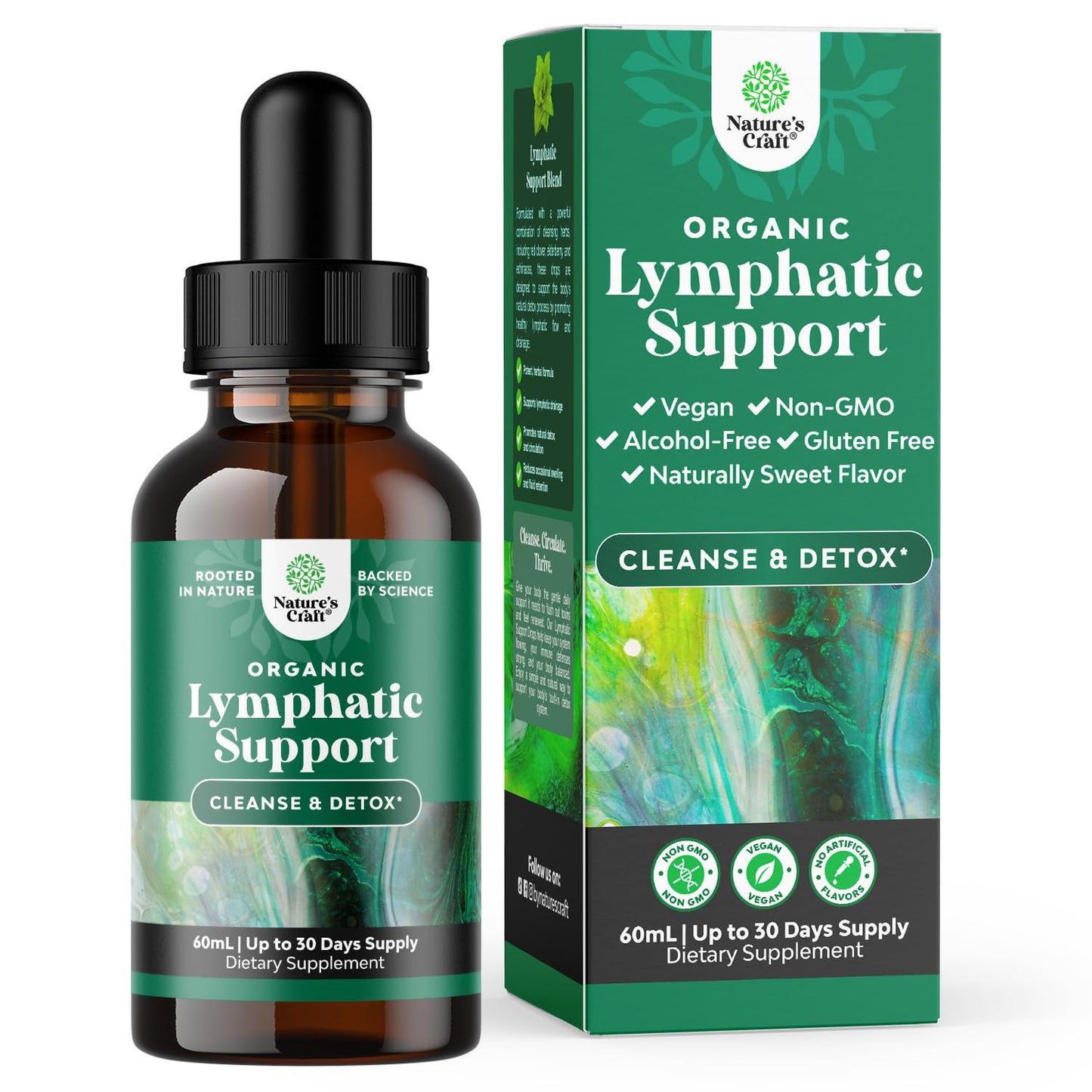 Certified Organic Lymphatic Drainage Drops – Herbal Cleanse & Immune Support (30 Servings)