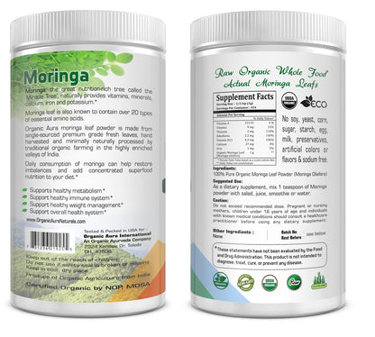 Certified Organic Moringa Leaf Powder - 1Lb | USDA Organic