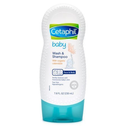 Cetaphil Baby Wash and Shampoo with Organic Calendula - 7.8 oz Pack of 4
