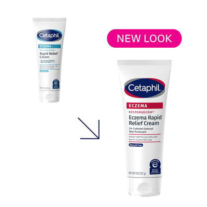 Cetaphil Eczema Restoraderm Flare-Up Relief Cream – 8 oz, 48-Hour Hydration, Steroid-Free