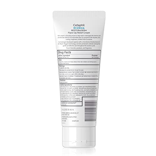 Cetaphil Eczema Restoraderm Flare-Up Relief Cream – 8 oz, 48-Hour Hydration, Steroid-Free