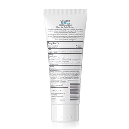 Cetaphil Eczema Restoraderm Flare-Up Relief Cream – 8 oz, 48-Hour Hydration, Steroid-Free