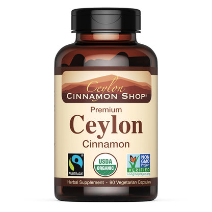 Ceylon Cinnamon Shop – Organic Ceylon Cinnamon Supplement, 90 Capsules