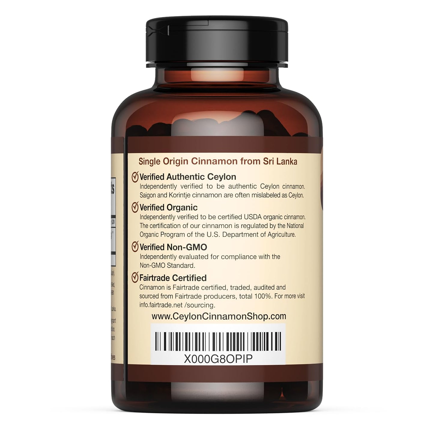 Ceylon Cinnamon Shop – Organic Ceylon Cinnamon Supplement, 90 Capsules