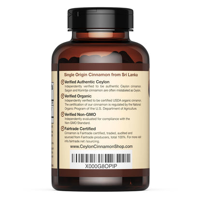 Ceylon Cinnamon Shop – Organic Ceylon Cinnamon Supplement, 90 Capsules