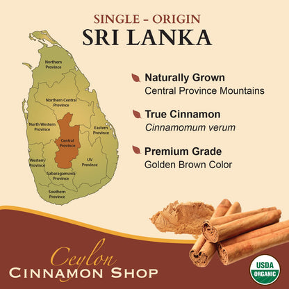 Ceylon Cinnamon Shop – Organic Ceylon Cinnamon Supplement, 90 Capsules