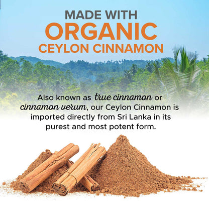 Ceylon Cinnamon Capsules 1800mg - Organic, Non-GMO, Gluten Free | 120 Capsules
