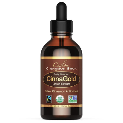 Ceylon Cinnamon Shop CinnaGold™ Organic Ceylon Cinnamon - 4 oz High-Potency Liquid Extract (100% Certified) – Super Antioxidant