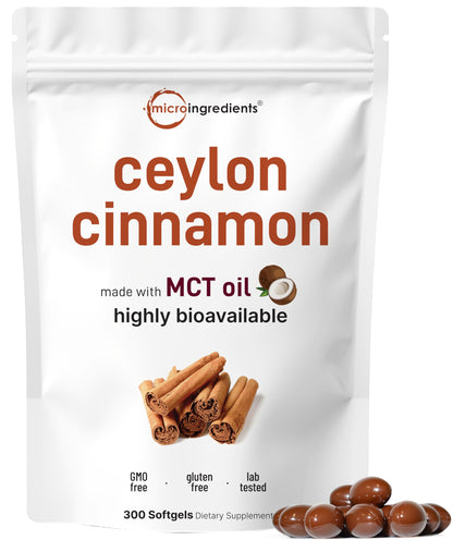 Ceylon Cinnamon Softgels with MCT Oil | 300 Count | Micro Ingredients