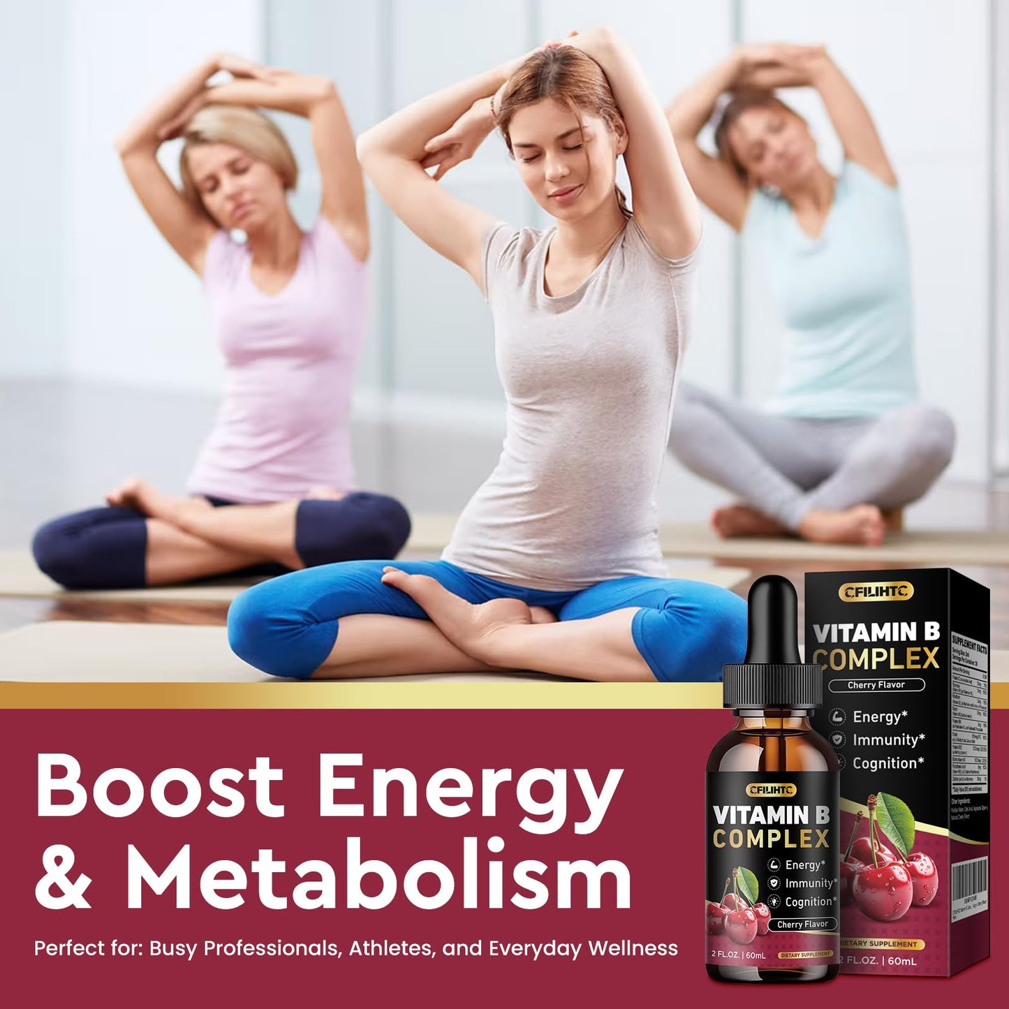 CFILIHTC B Complex Drops – Vegan Methyl B12, Cherry Flavor