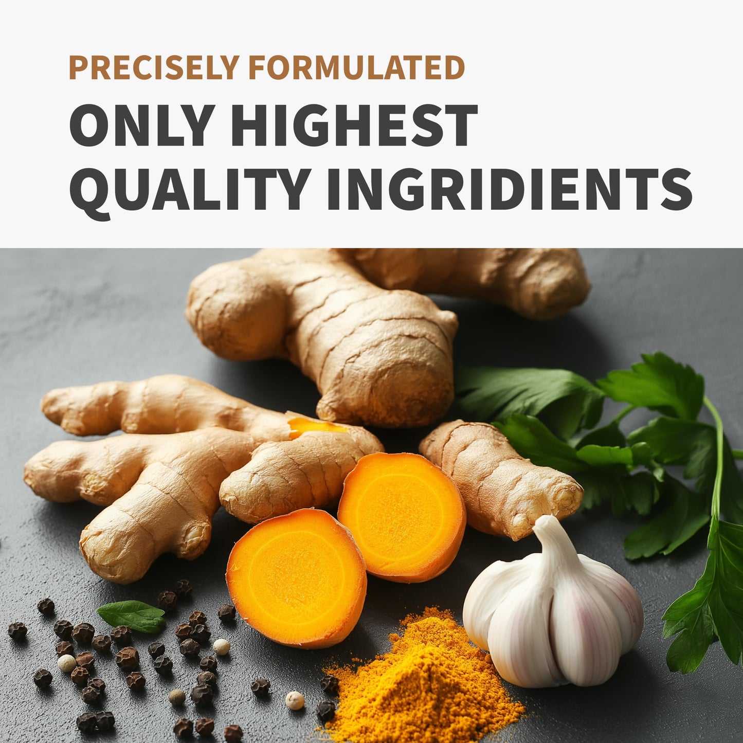 4-in-1 Turmeric & Garlic Supplements with BioPerine – 2360mg Turmeric Capsules (120 ct)