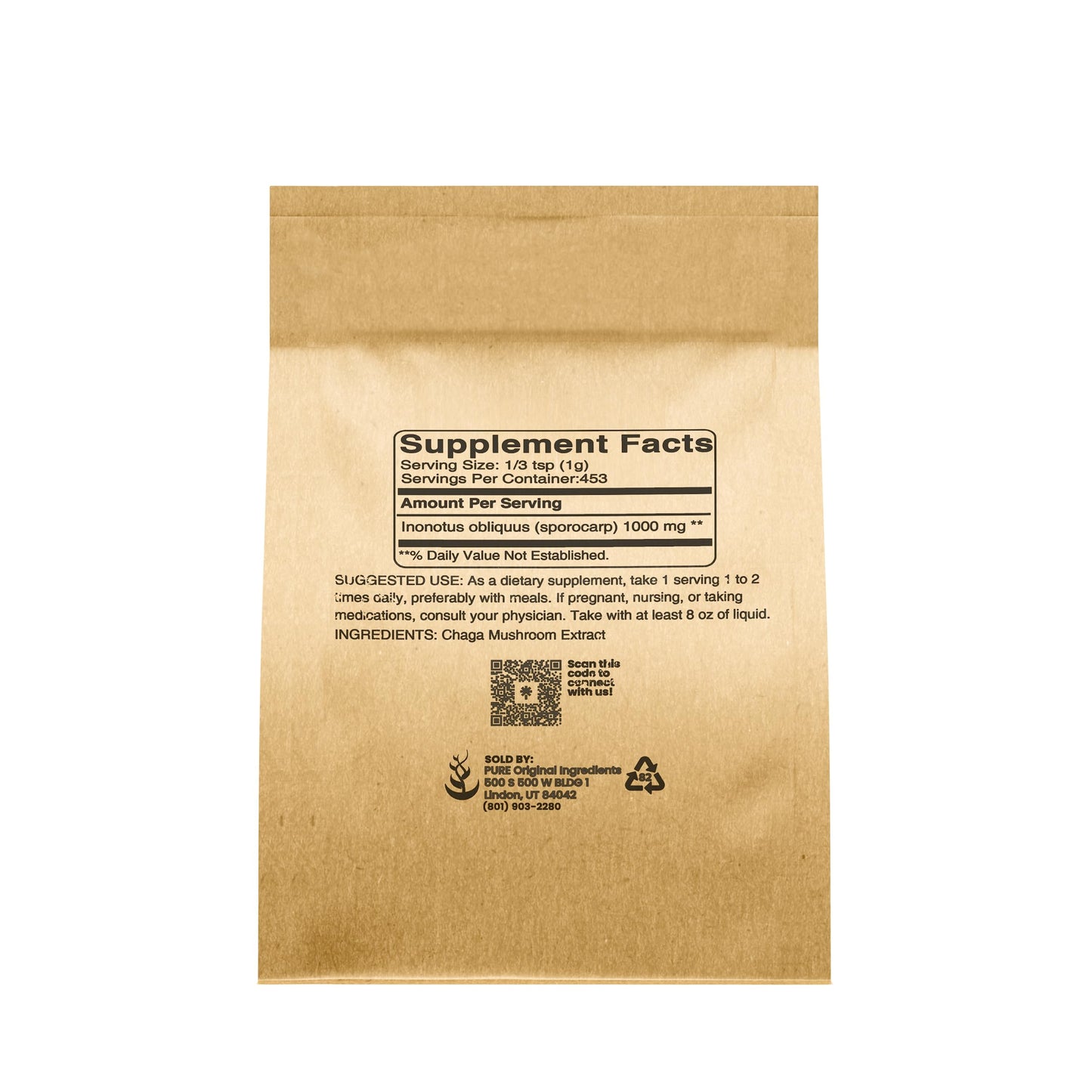 Chaga Extract Powder (1 lb) – Pure Original Ingredients Mushroom Supplement | Always Pure