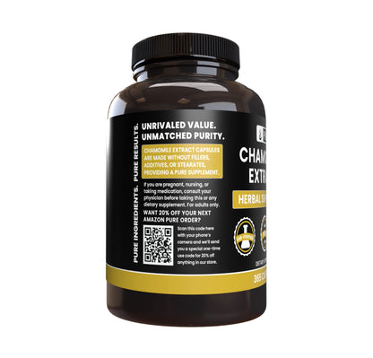 Chamomile Extract 365 Capsules – Pure Original Ingredients, No Fillers, Lab Verified