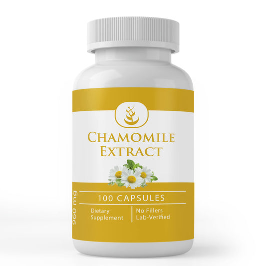 Pure Chamomile Extract Capsules (100 Count) – No Additives, Lab Verified BritishVita | Premium UK Vitamins & Wellness Supplements