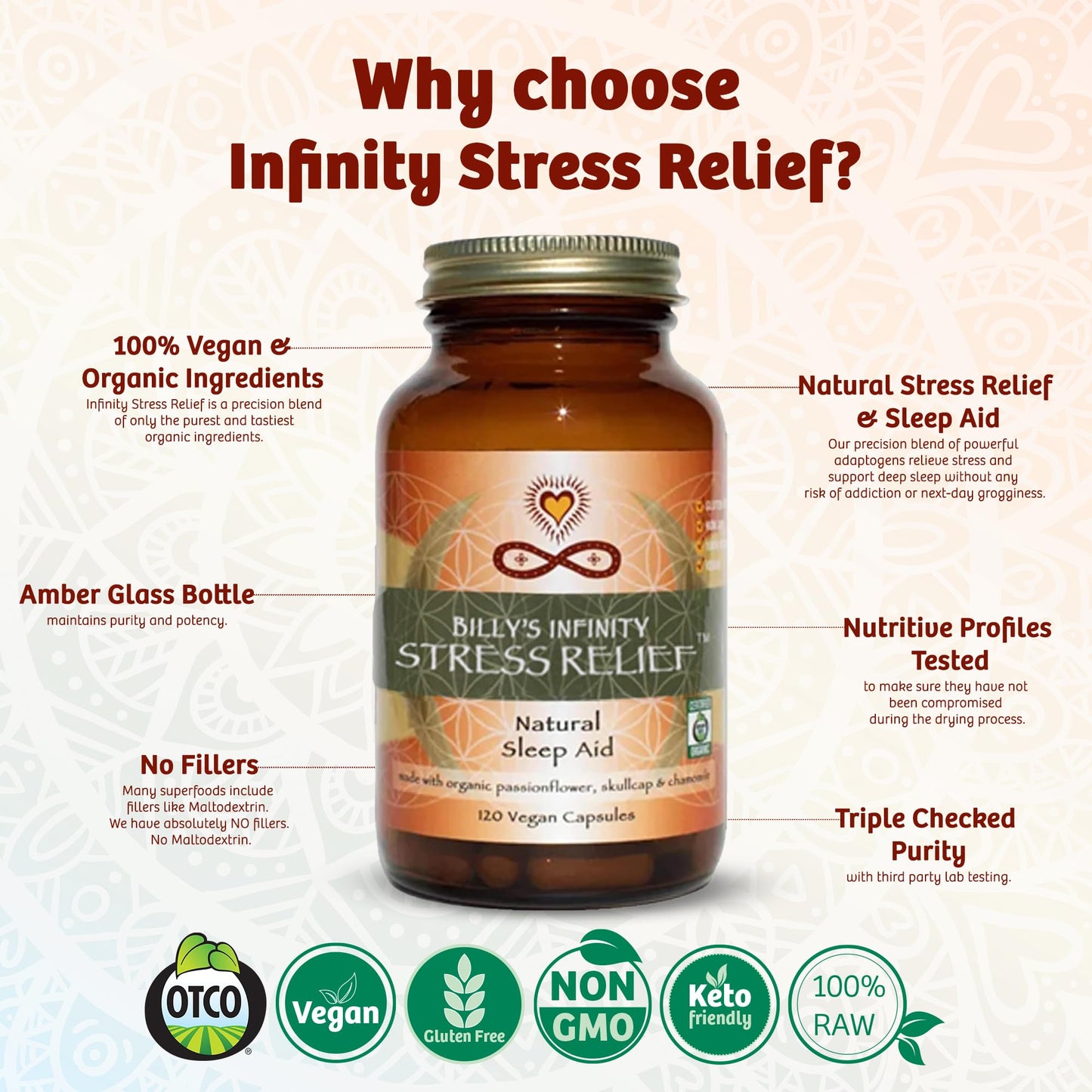 Infinity Stress Relief | Adaptogen Mood Support (120 Caps) – Organic & Vegan
