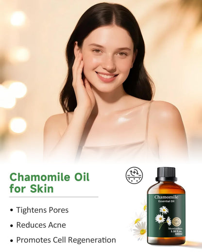Chamomile Essential Oil Pure – Mumianhua Therapeutic Grade (3.38 oz)