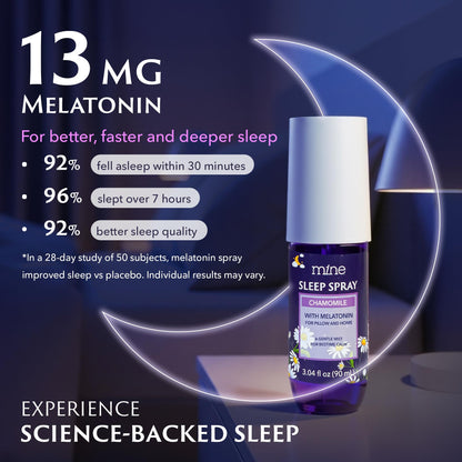 Chamomile Inspired Sleep Spray with Melatonin – Relaxing Lavender & Cedarwood Pillow Mist