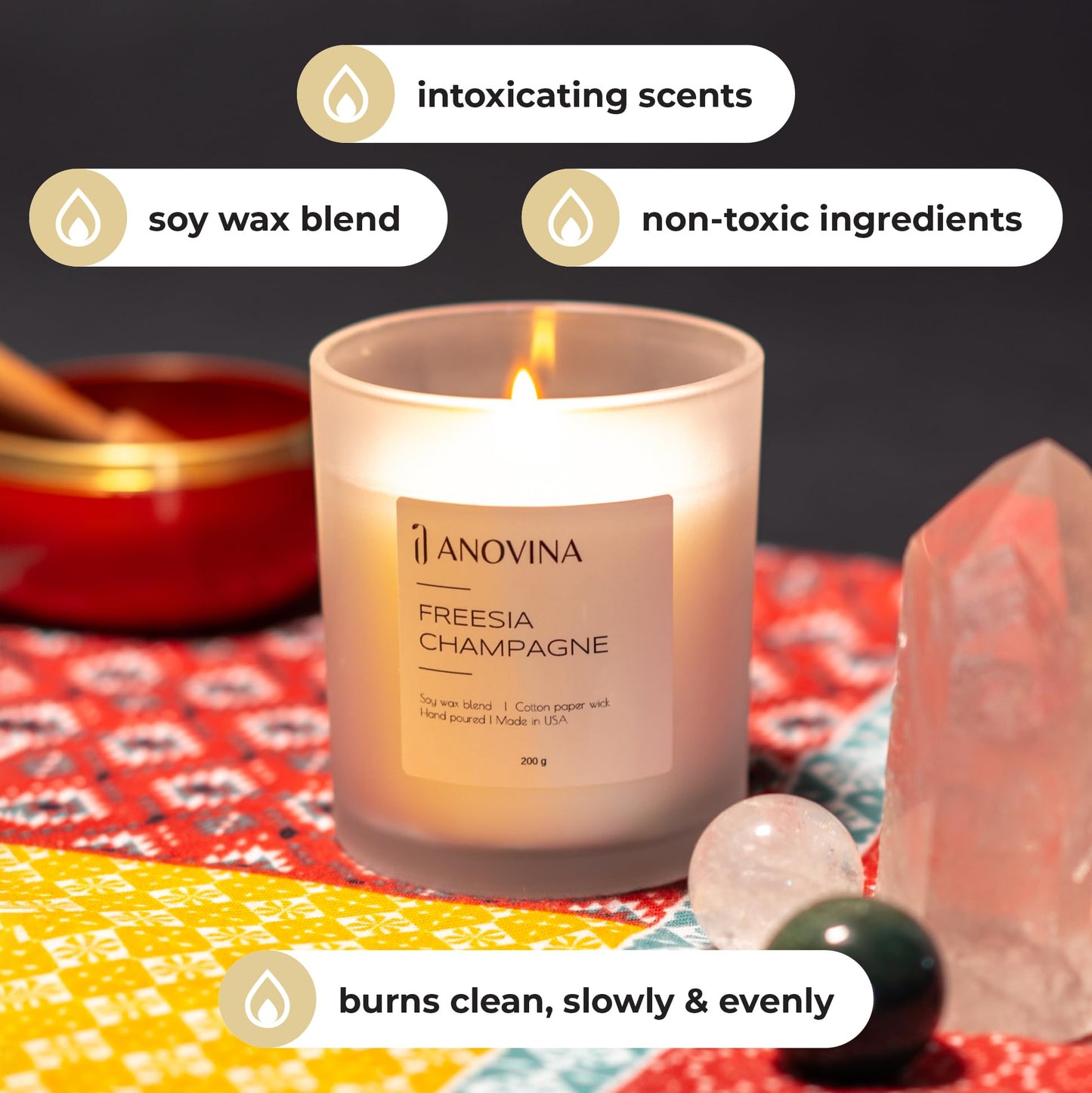 Champagne Toast Candle Gift - Freesia & Champagne Scent | Made in USA