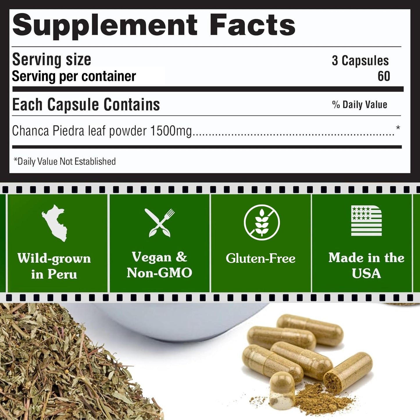 Peruvian Naturals Chanca Piedra Stone Breaker – 180 Capsules