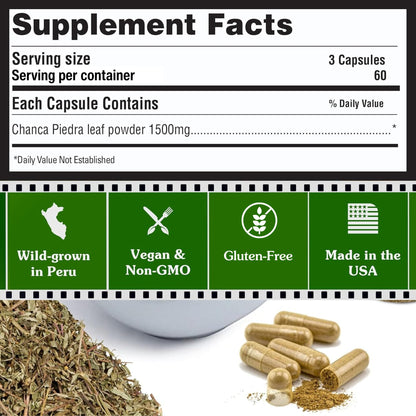 Peruvian Naturals Chanca Piedra Stone Breaker – 180 Capsules