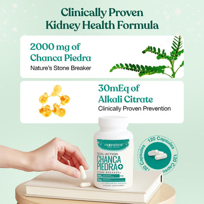 Chanca Piedra Stone Breaker - Advanced Formula Sugar Free Kidney Cleanse (120 Vegan Capsules)