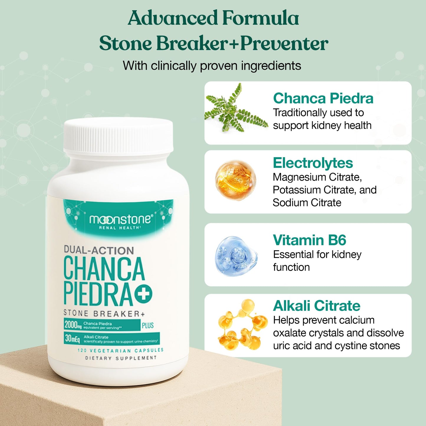 Chanca Piedra Stone Breaker - Advanced Formula Sugar Free Kidney Cleanse (120 Vegan Capsules)