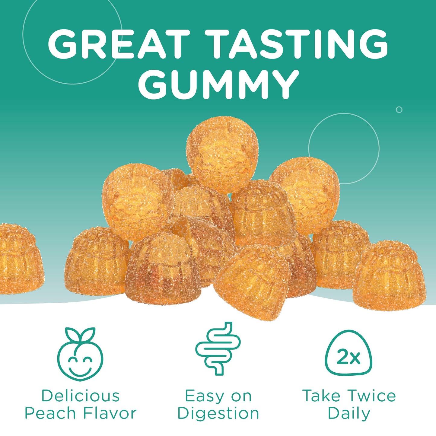 Chapter One Magnesium Gummies – Great Tasting Peach Magnesium Citrate for Kids, Calm & Relaxation, Kosher