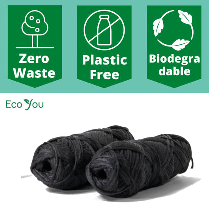 Charcoal Bamboo Floss - 2 Refills in Bamboo Container | Mint & Candelilla Wax | Vegan & Biodegradable