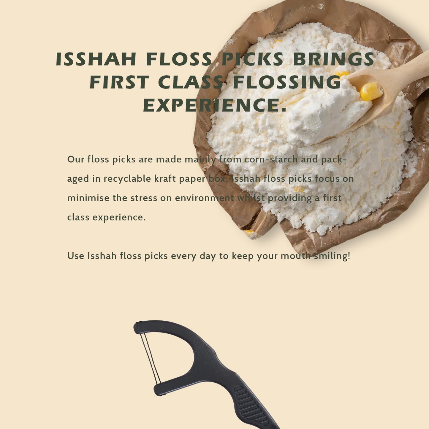 Natural Dental Floss Picks (300 Count) – Kraft Box, Plant-Based, Vegan, Charcoal Twin Floss