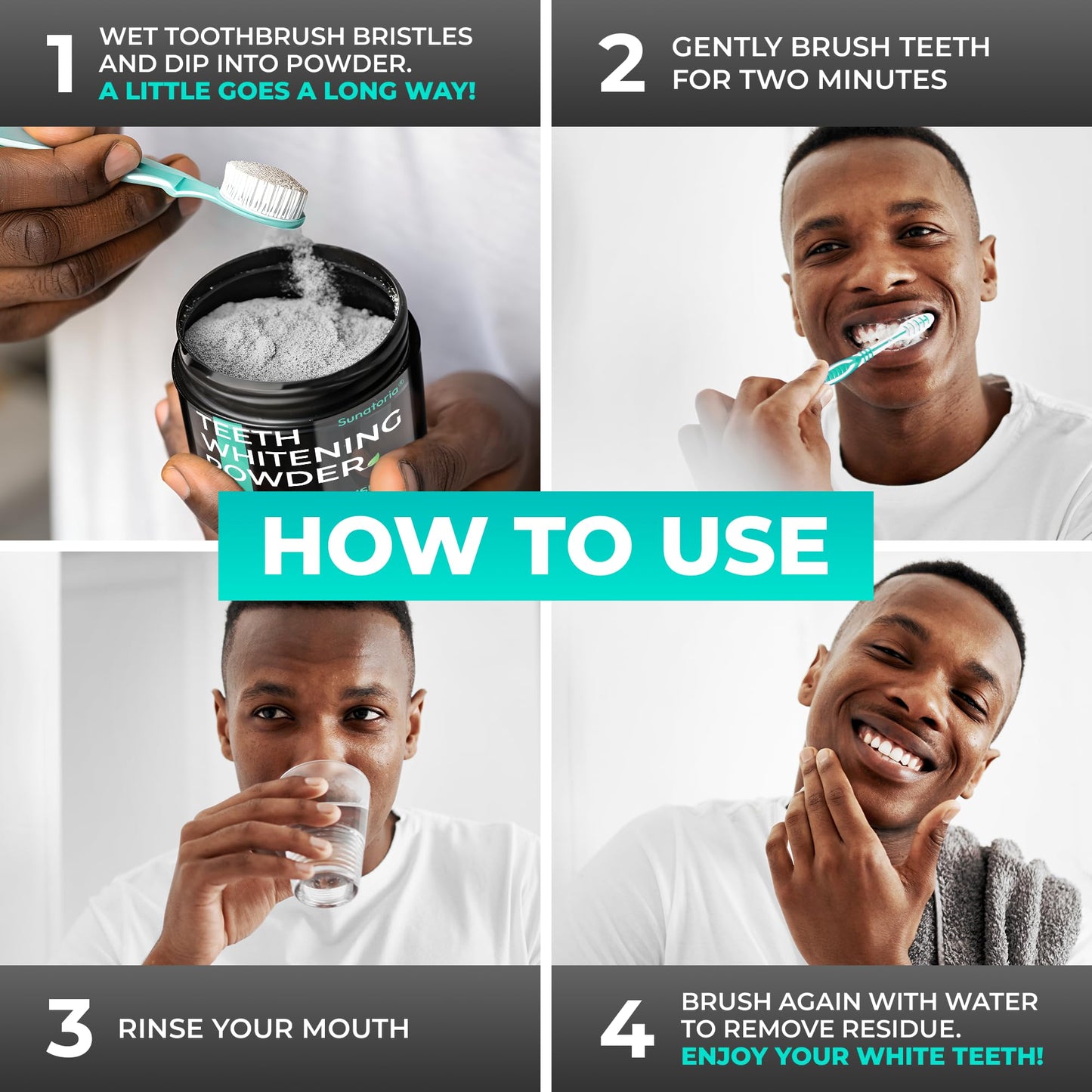 Teeth Whitening Powder with Nano-Hydroxyapatite – Fluoride-Free Mint (2 oz)
