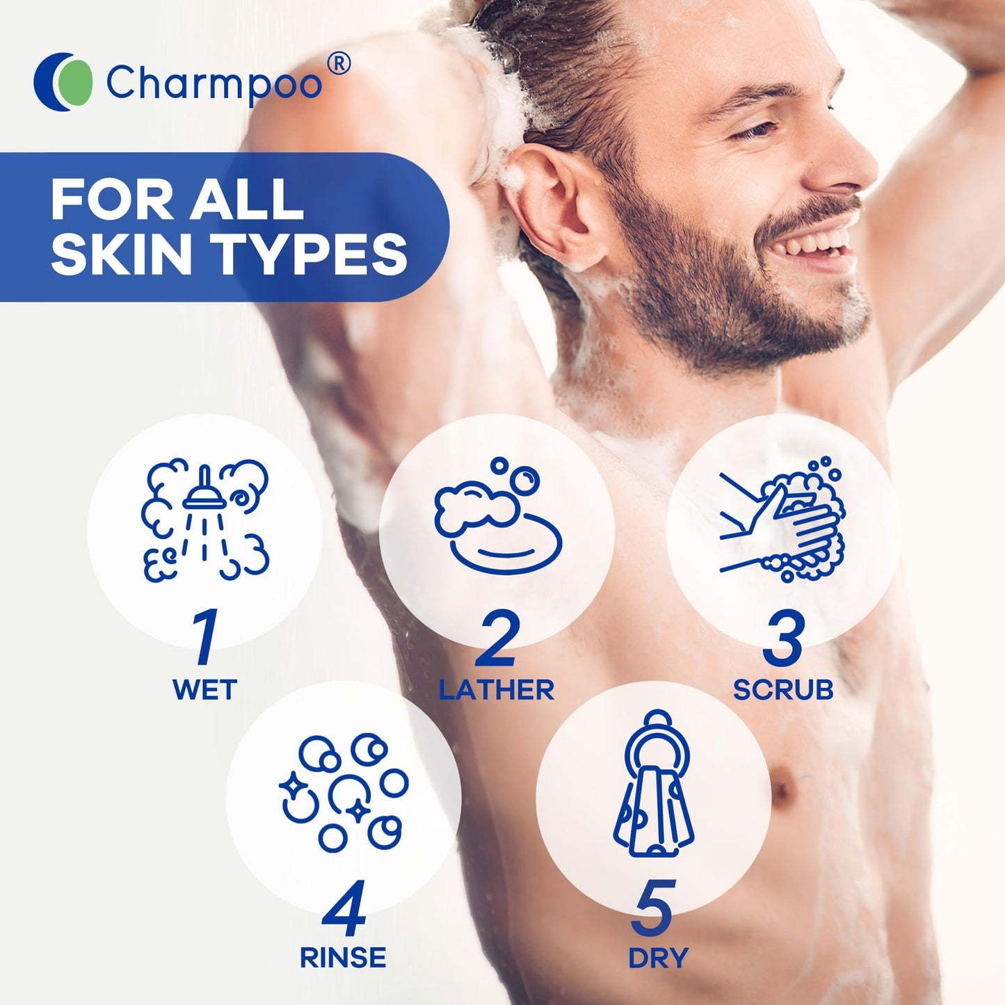 CHARMPOO Antifungal Soap Bar for Itchy Skin — Relieve Athletes Foot & Fungal Discomfort, Moisturizing & pH-Balanced (4.5 oz)