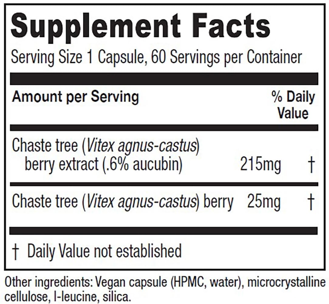 Vitanica Chaste Tree Berry Extract - Vitex for Hormone Balance & Menstrual Support (60 Capsules)