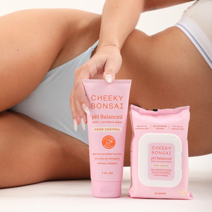 Cheeky Bonsai pH Balanced Feminine Wipes – Odor Control, Sensitive-Skin Friendly (30 Count)