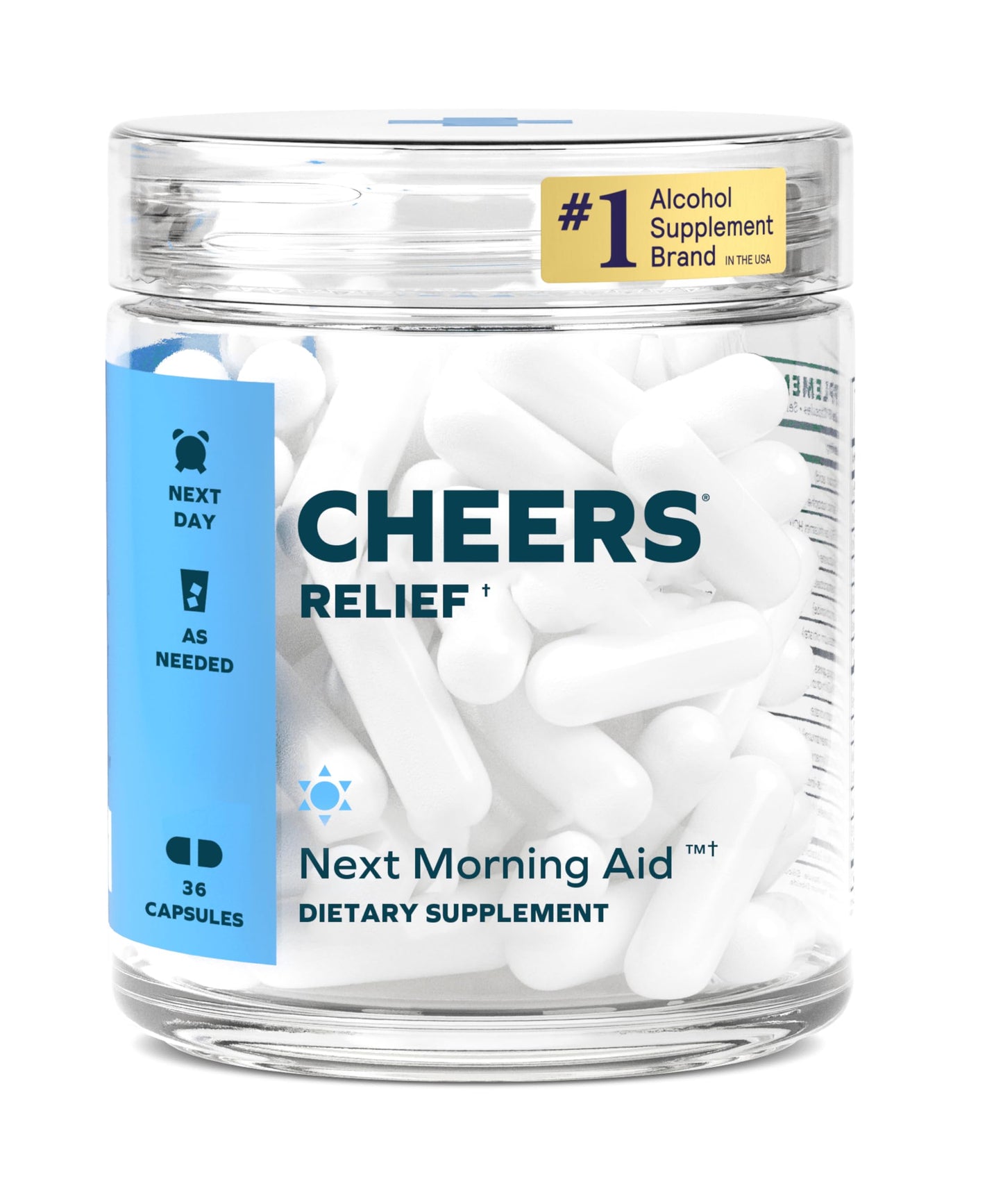 Cheers Relief – Next Morning Aid with Ginger, Willow Bark, L-Theanine & Caffeine | 12 Doses