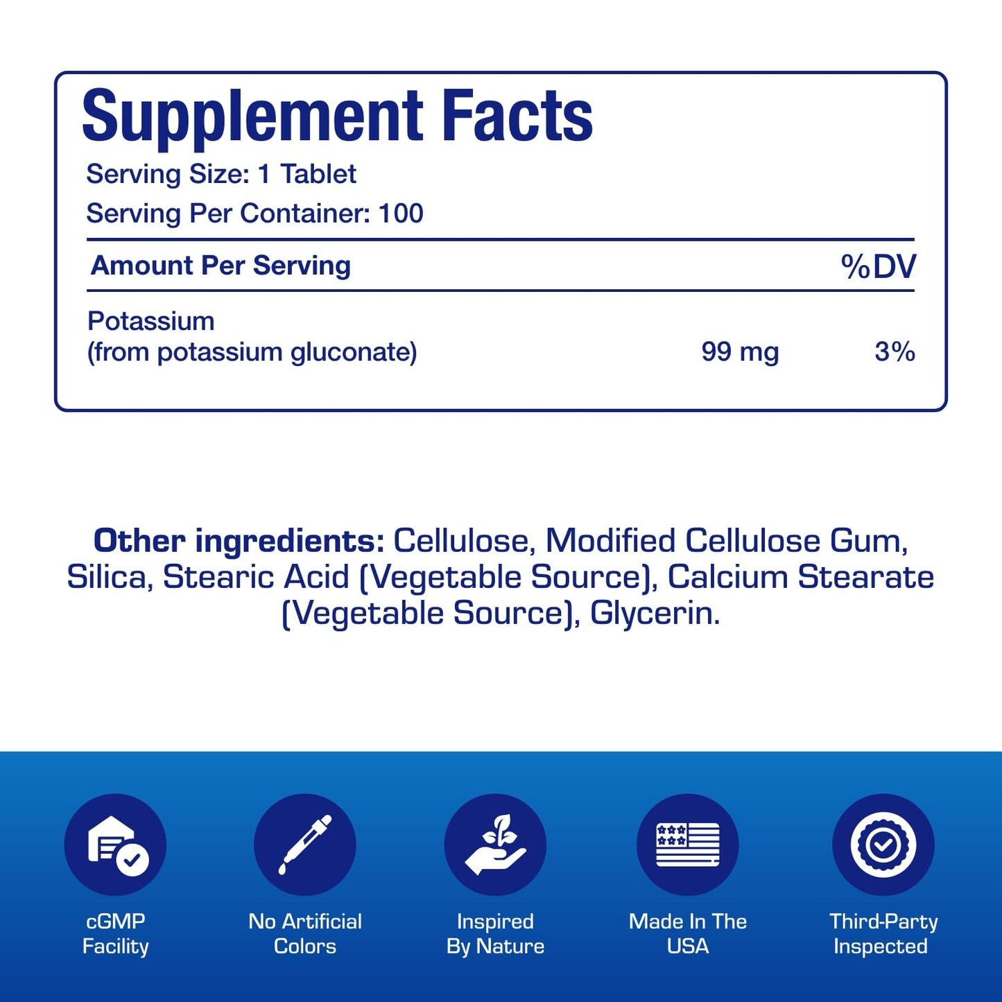 Chelated Potassium Gluconate - High Absorption Potassium for Fluid Balance & Heart Support | Vegan, Non-GMO, Made in USA - 100 Servings