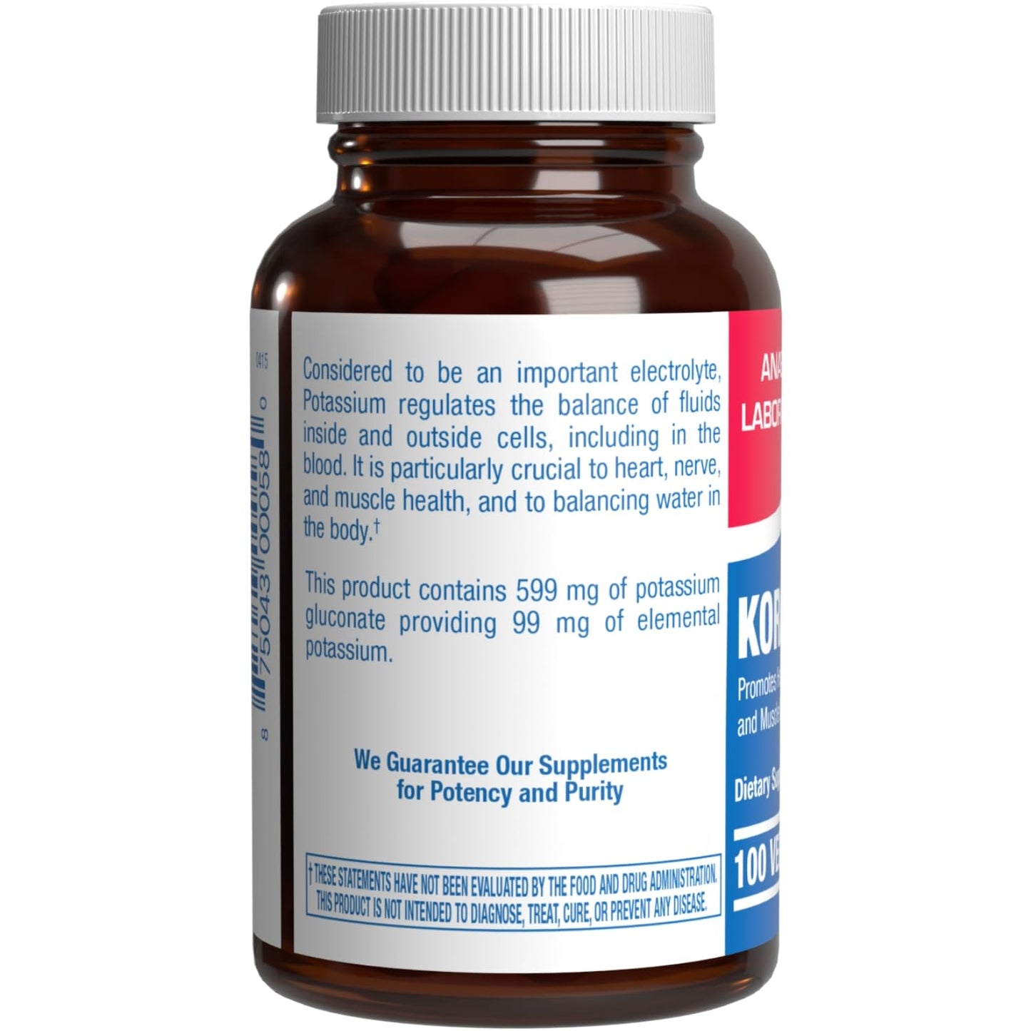 Chelated Potassium Gluconate - High Absorption Potassium for Fluid Balance & Heart Support | Vegan, Non-GMO, Made in USA - 100 Servings