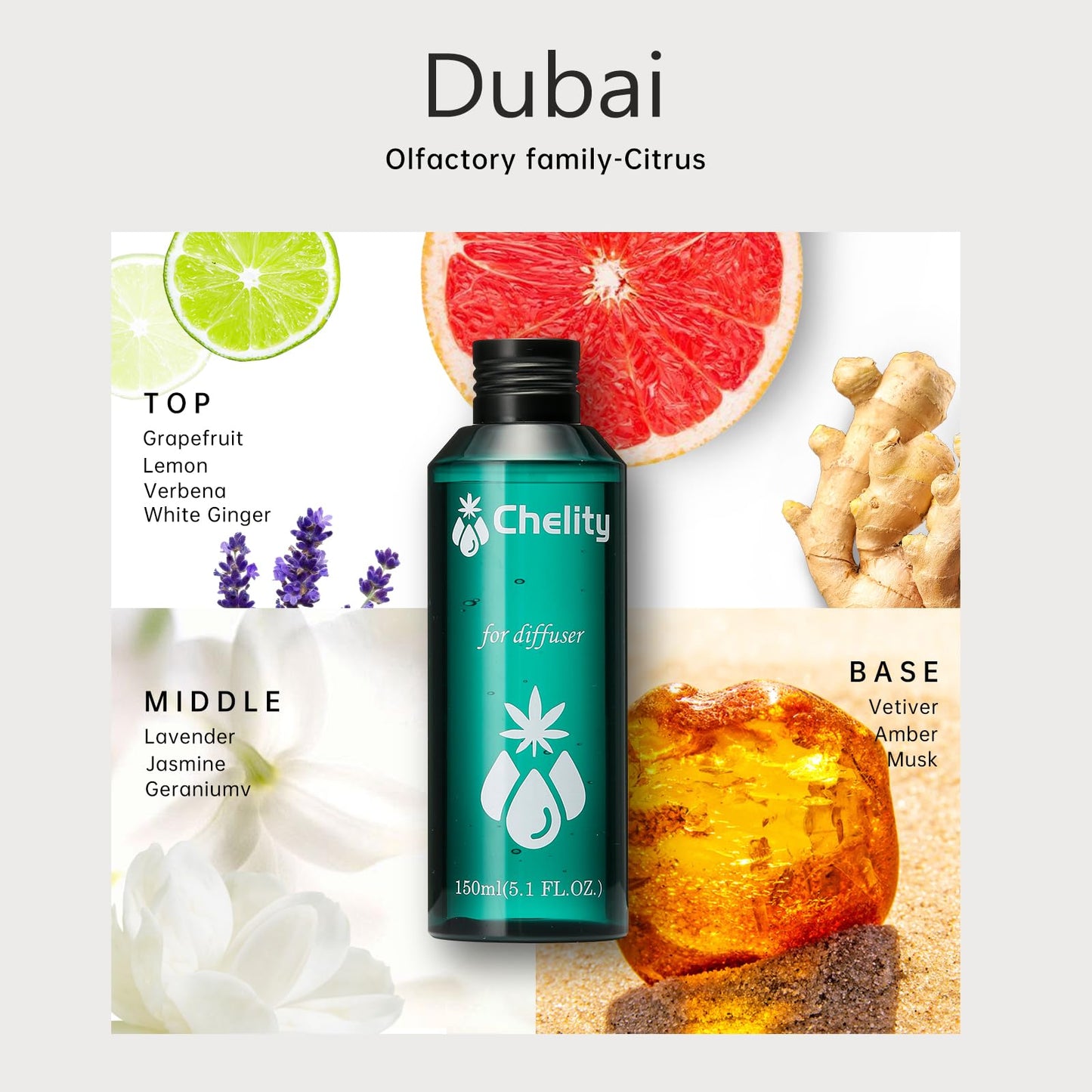 Chelity Hotel Scents Dubai Diffuser Oil 60ml | Luxury Home & Hotel Fragrance