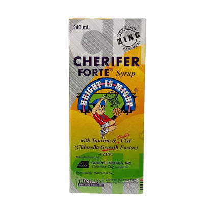 Cherifer Forte Syrup with Zinc, Taurine & CGF + Zinc Orange Flavor 240 ml