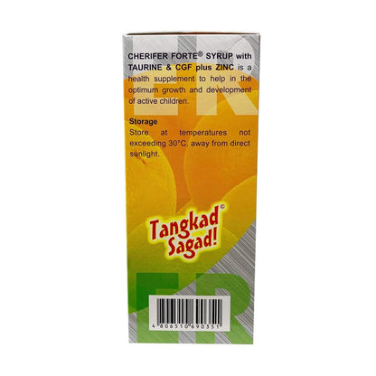 Cherifer Forte Syrup with Zinc, Taurine & CGF + Zinc Orange Flavor 240 ml