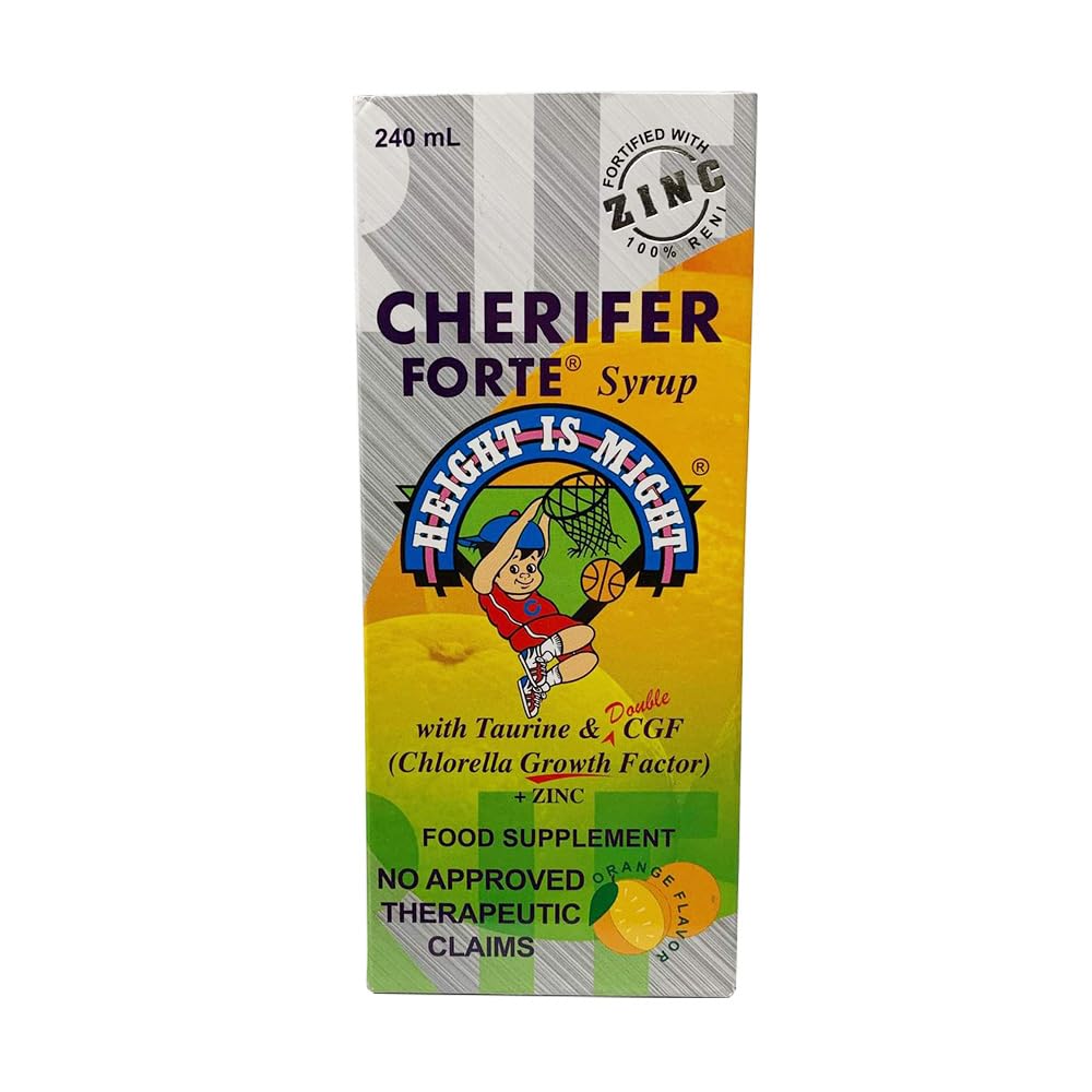 Cherifer Forte Syrup with Zinc, Taurine & CGF + Zinc Orange Flavor 240 ml