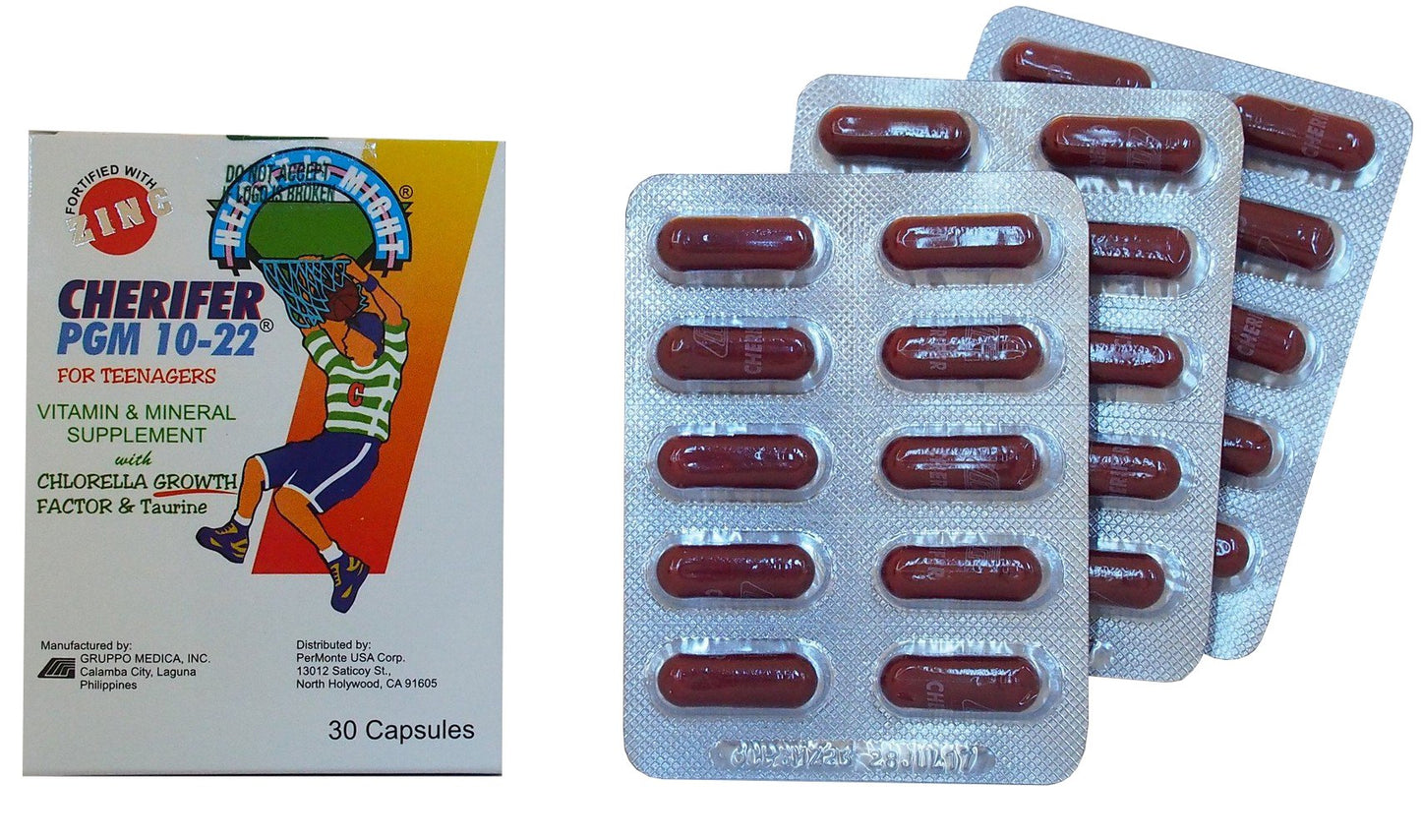 CHERIFER PGM 10-22 Capsule - Zinc, CGF & Taurine (30 Capsules)