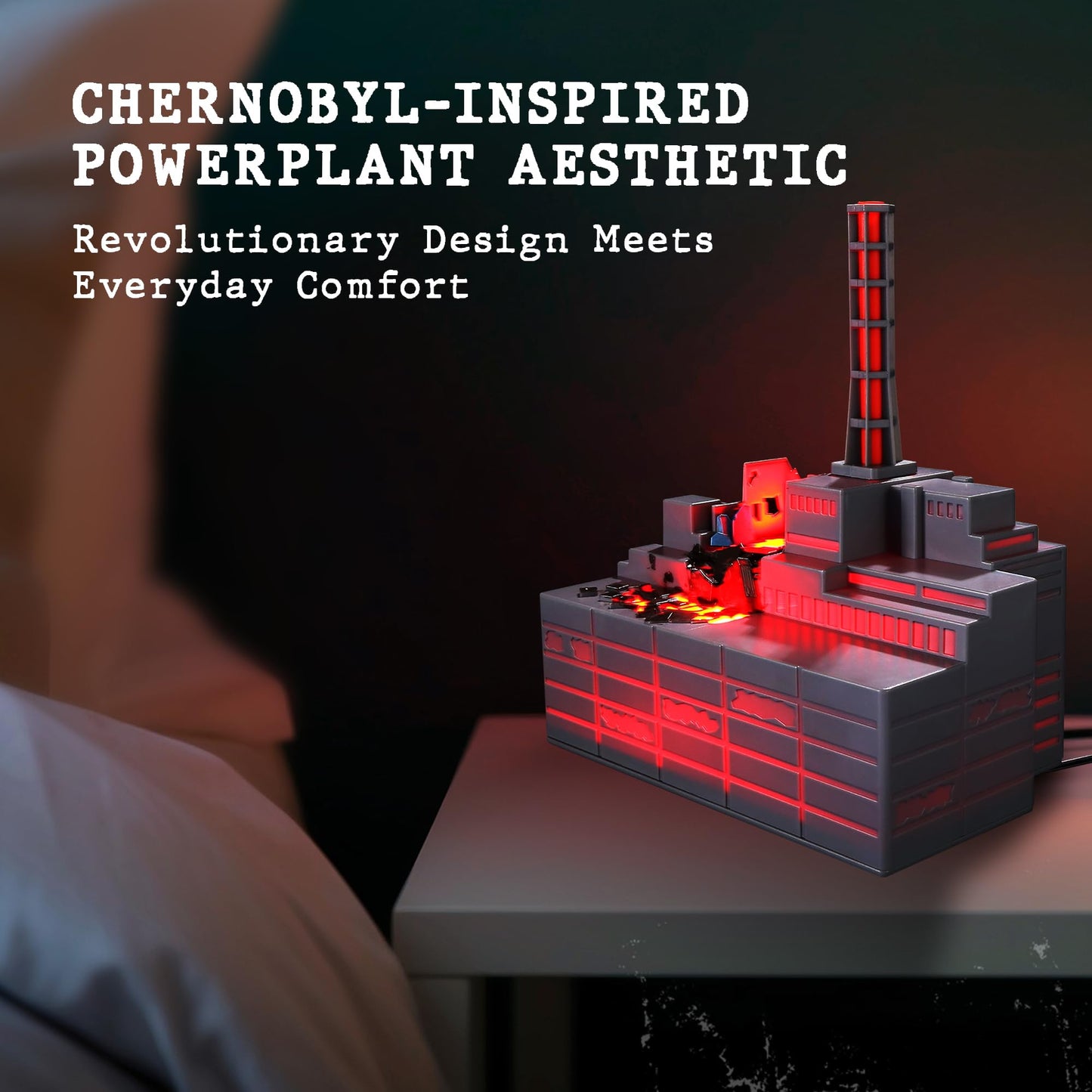 HOM Chernobyl Smart Diffuser & Humidifier – 250ML Ultrasonic Mist with 7 LED Lights, App Control, Auto Shut-Off