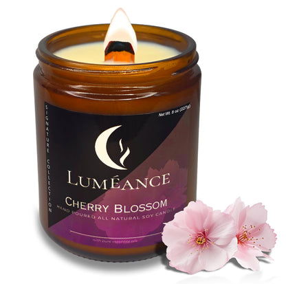 Cherry Blossom Candle | Romance & Spring, 8oz Soy Wood Wick